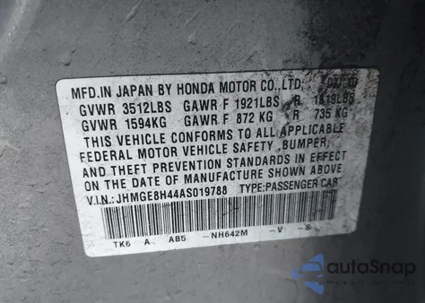 2010 Honda Fit Sport z USA, uszkodzony, nr VIN JHMGE8H44AS019788